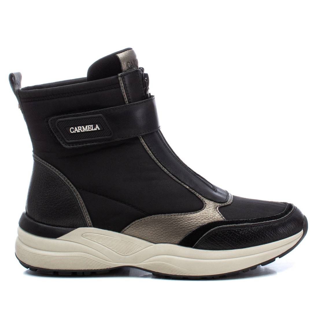 botines sneakers mujer negro con cremallera