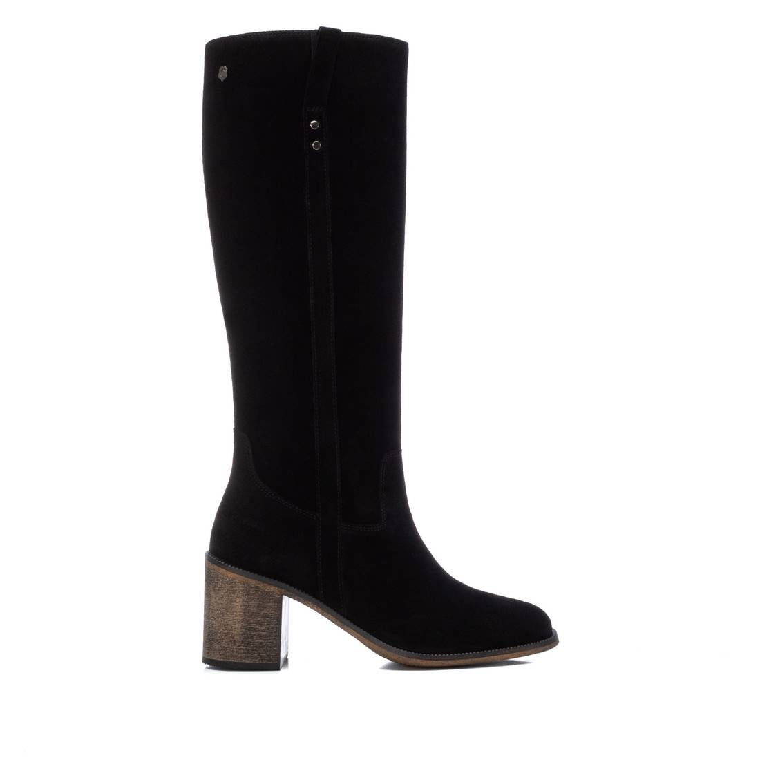 botas altas de caña ancha negras