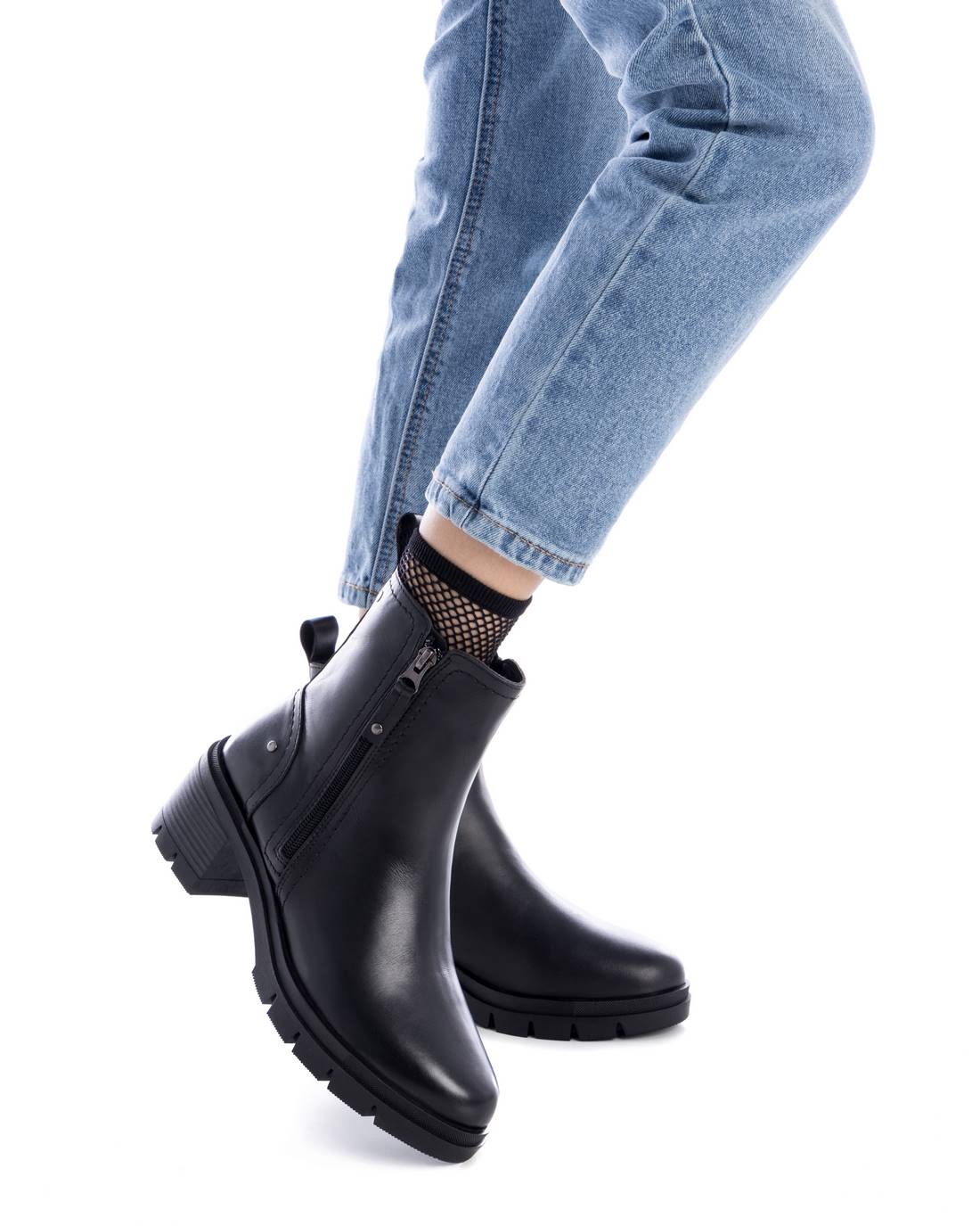 botines con cremallera lateral mujer