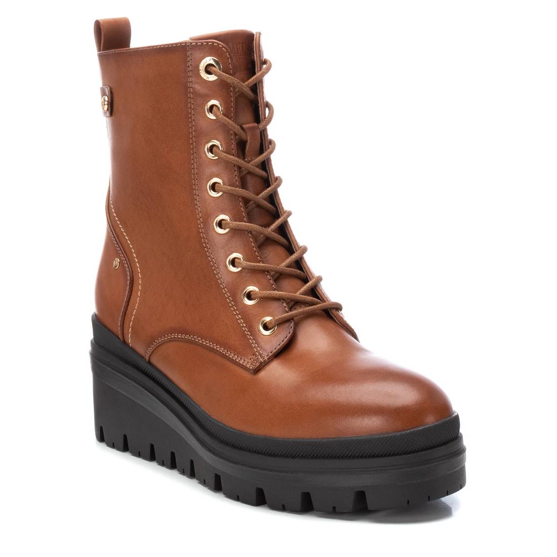 Botin de mujer con cordones marrones
