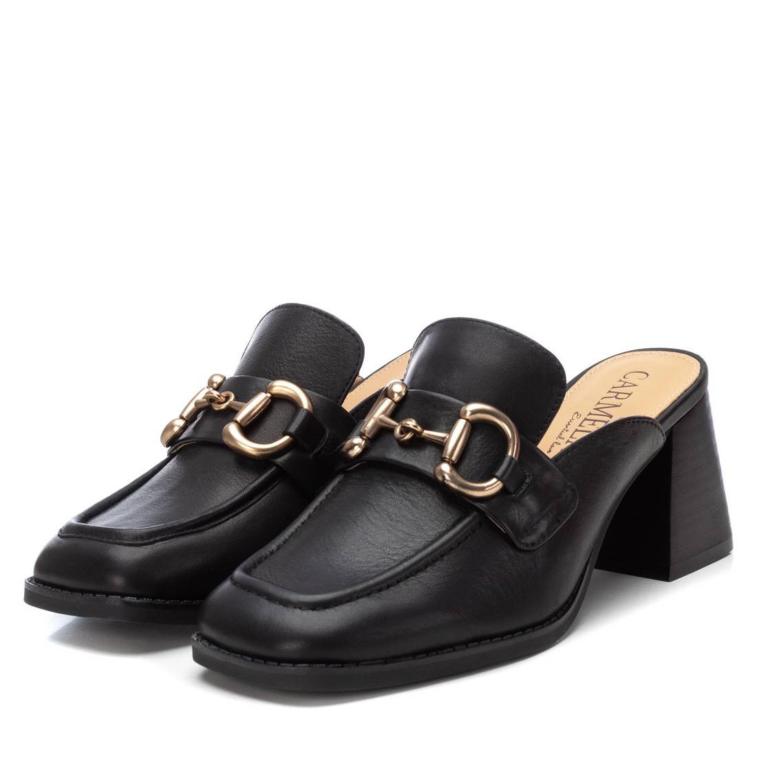 zuecos de tacon mujer negros