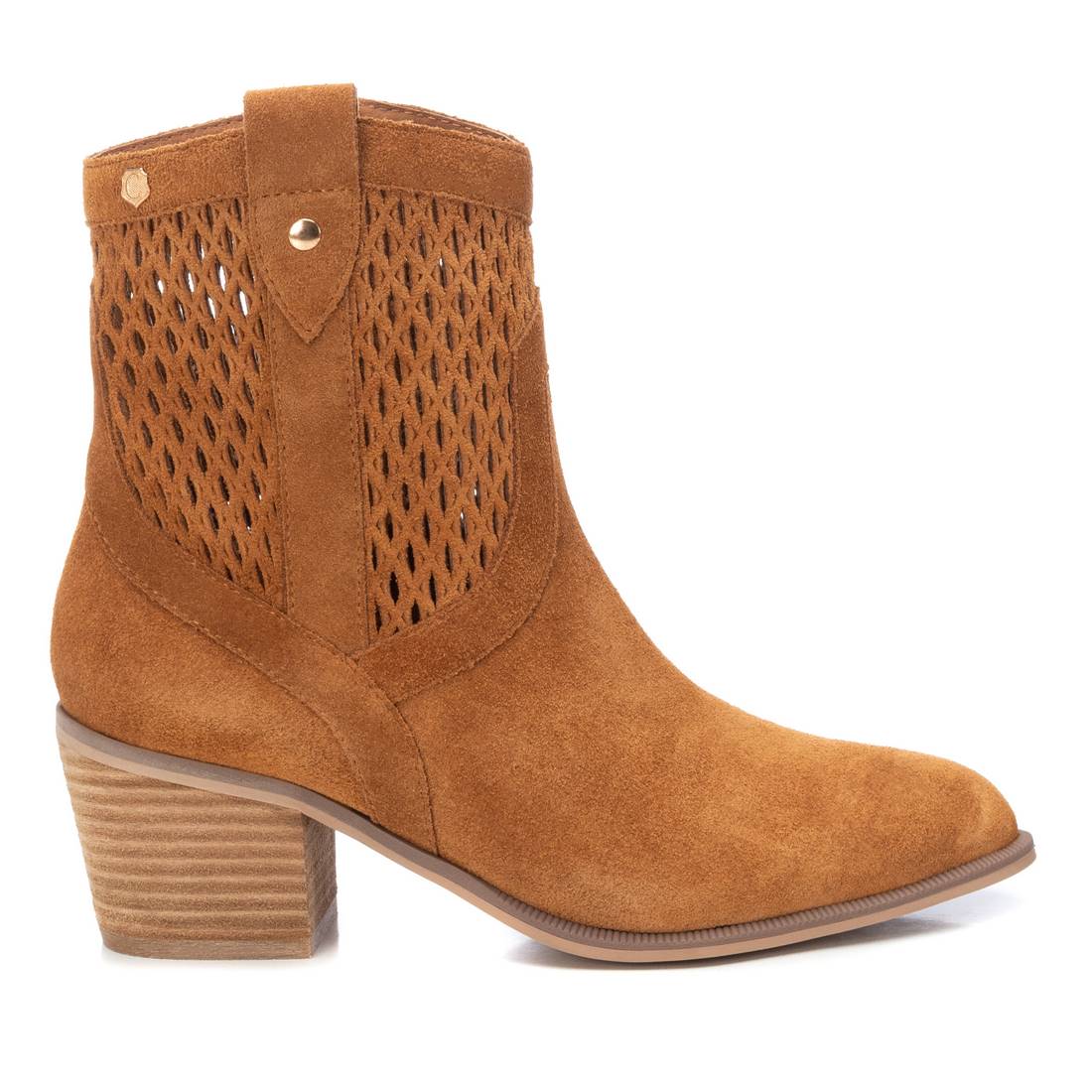 botines con tacón para mujer fabricado en serraje