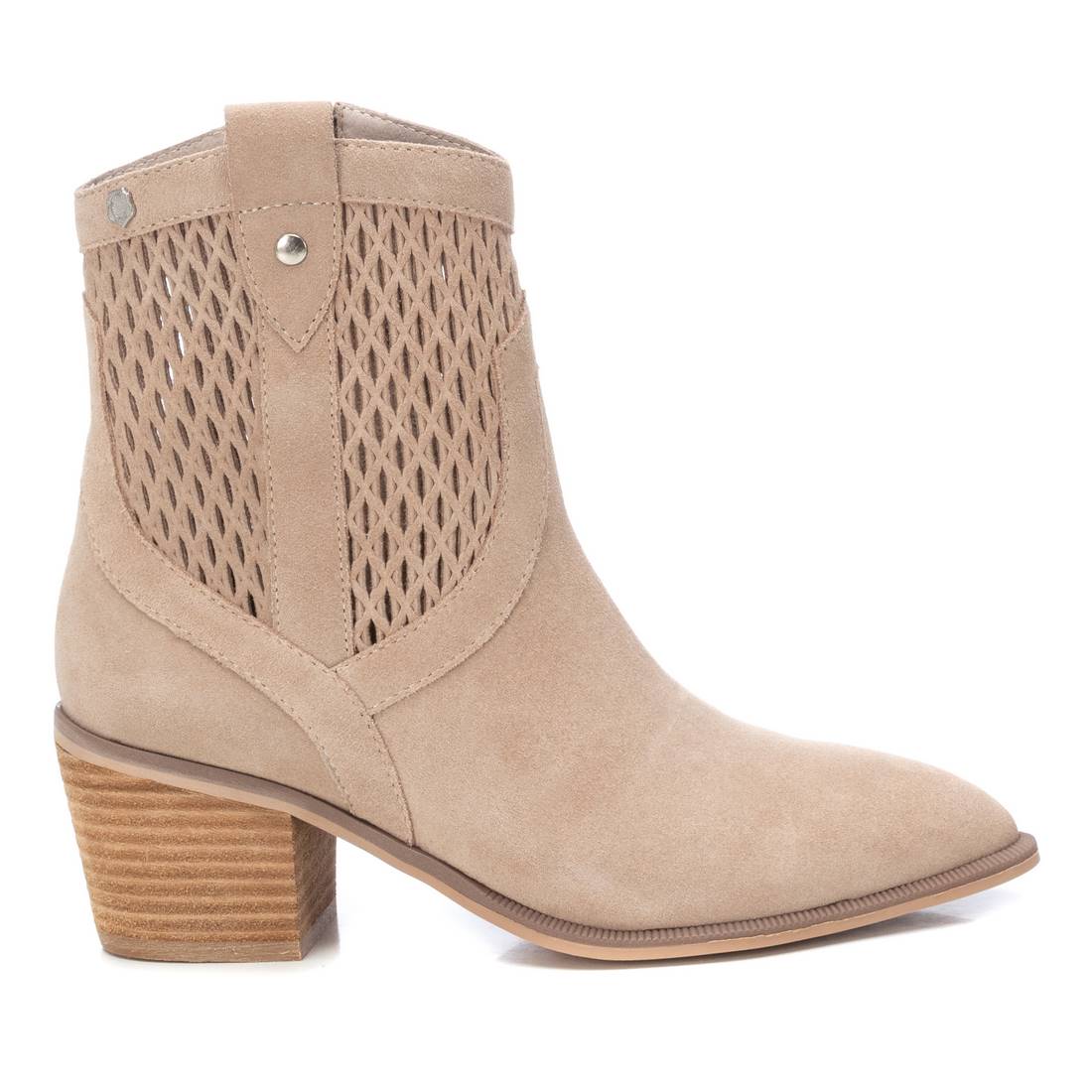 botines con tacón para mujer fabricado en serraje