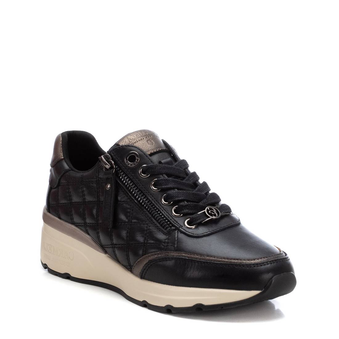 Sneakers de piel de mujer negras Carmela