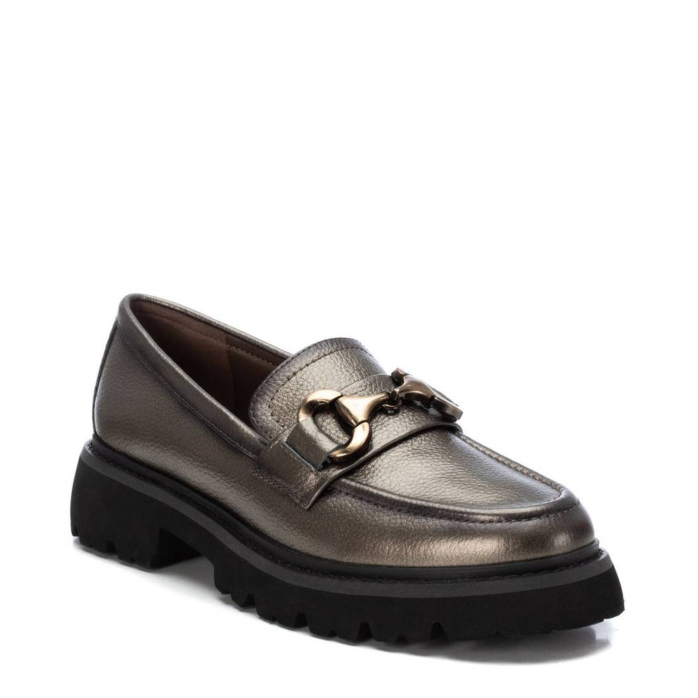 Carmella pewter Moccasin Leather Shoe
